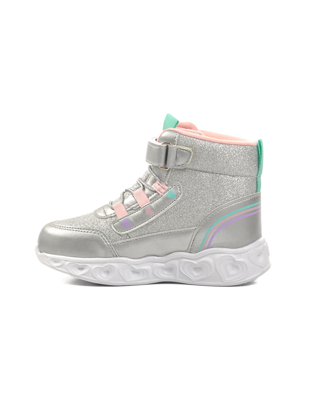 Gri Gümüş Cırtlı Işıklı Hafif Kız Çocuk Bot Kids B-1