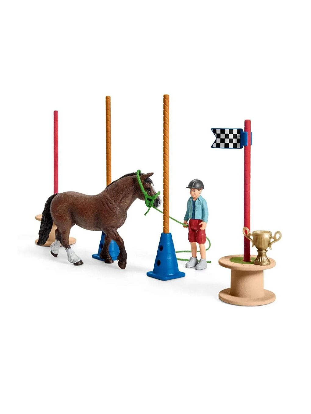 Schleich Beyaz-Renklibaskı Pony Yarış Seti - 1