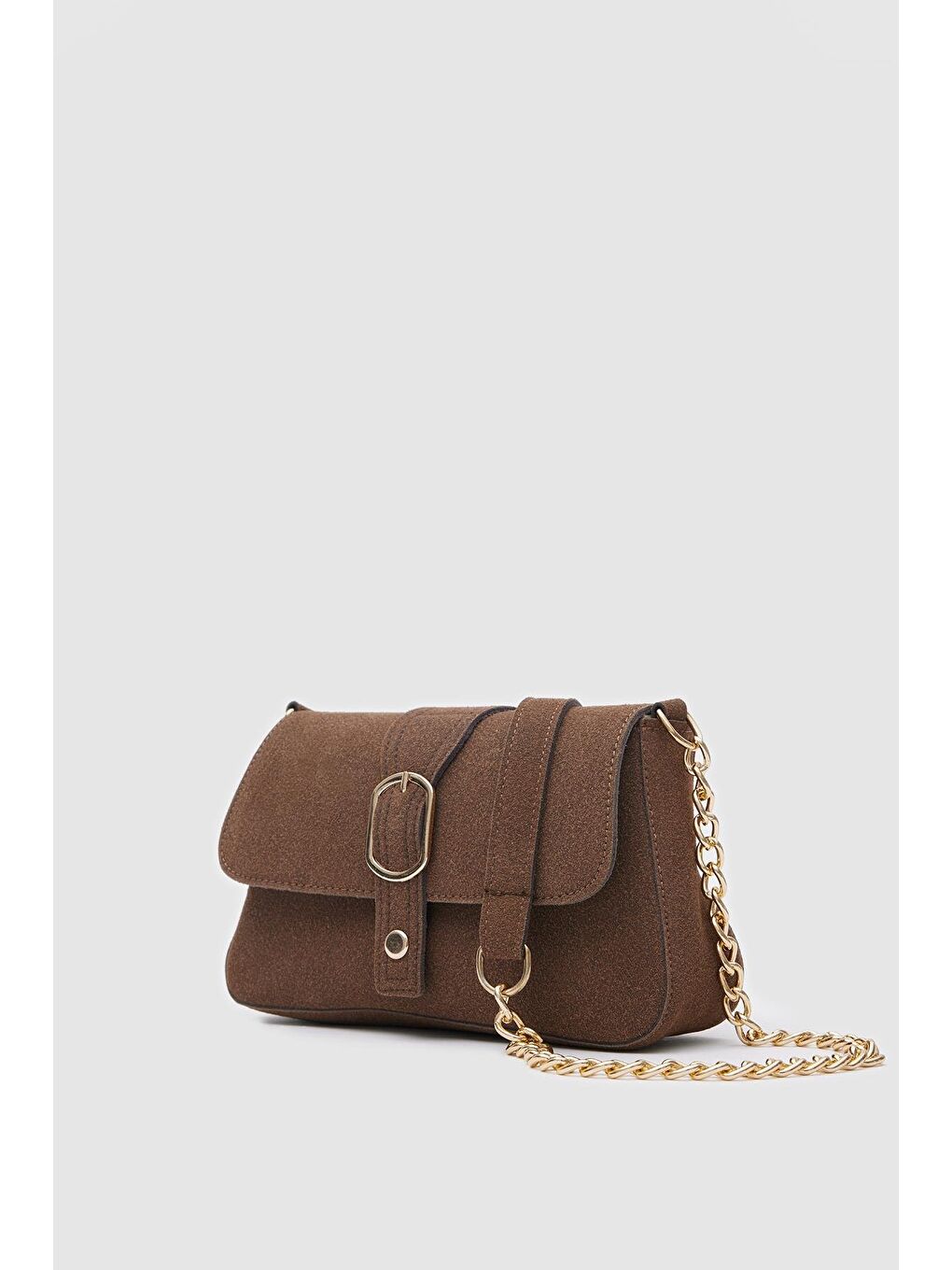 Kahverengi Glow Süet Çapraz Çanta Acı Kahve-1