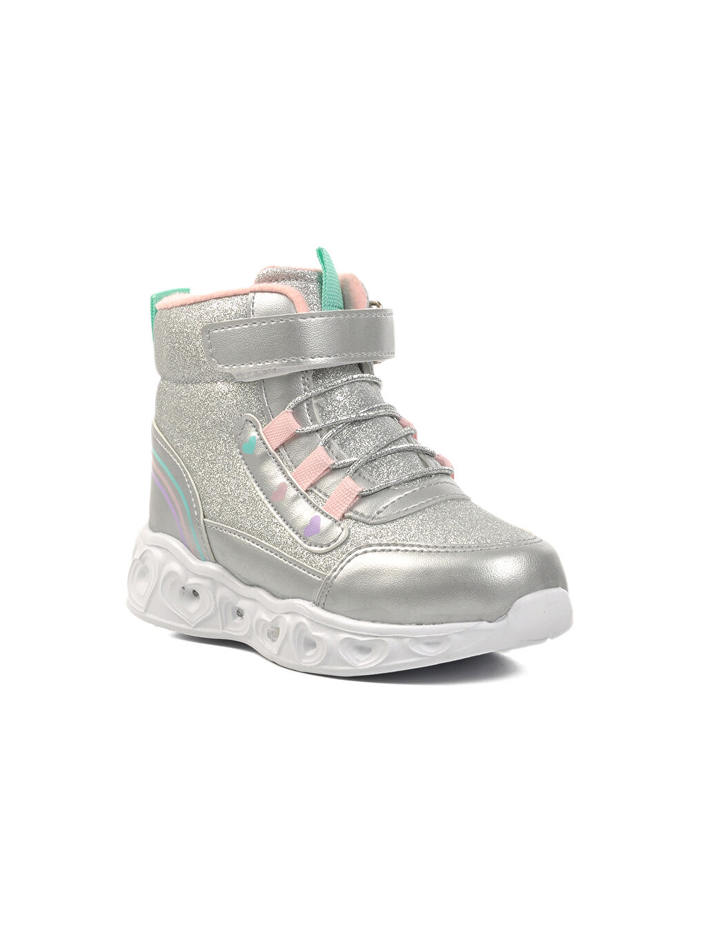 Gri Gümüş Cırtlı Işıklı Hafif Kız Çocuk Bot Kids B-2