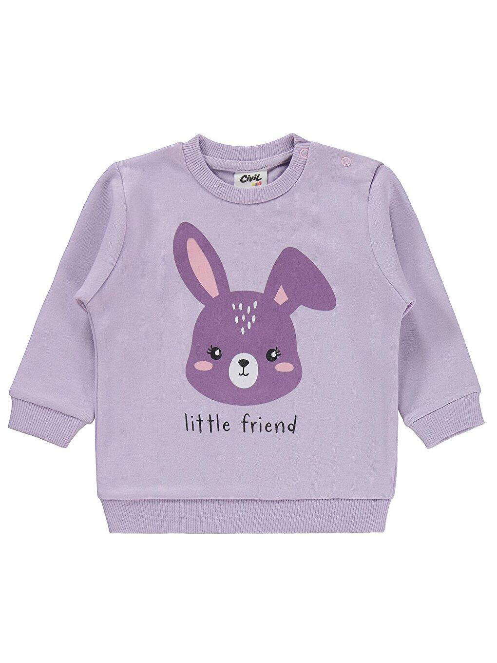 Baby Tavşan Baskılı 6-18 Ay Takım - Lila-3