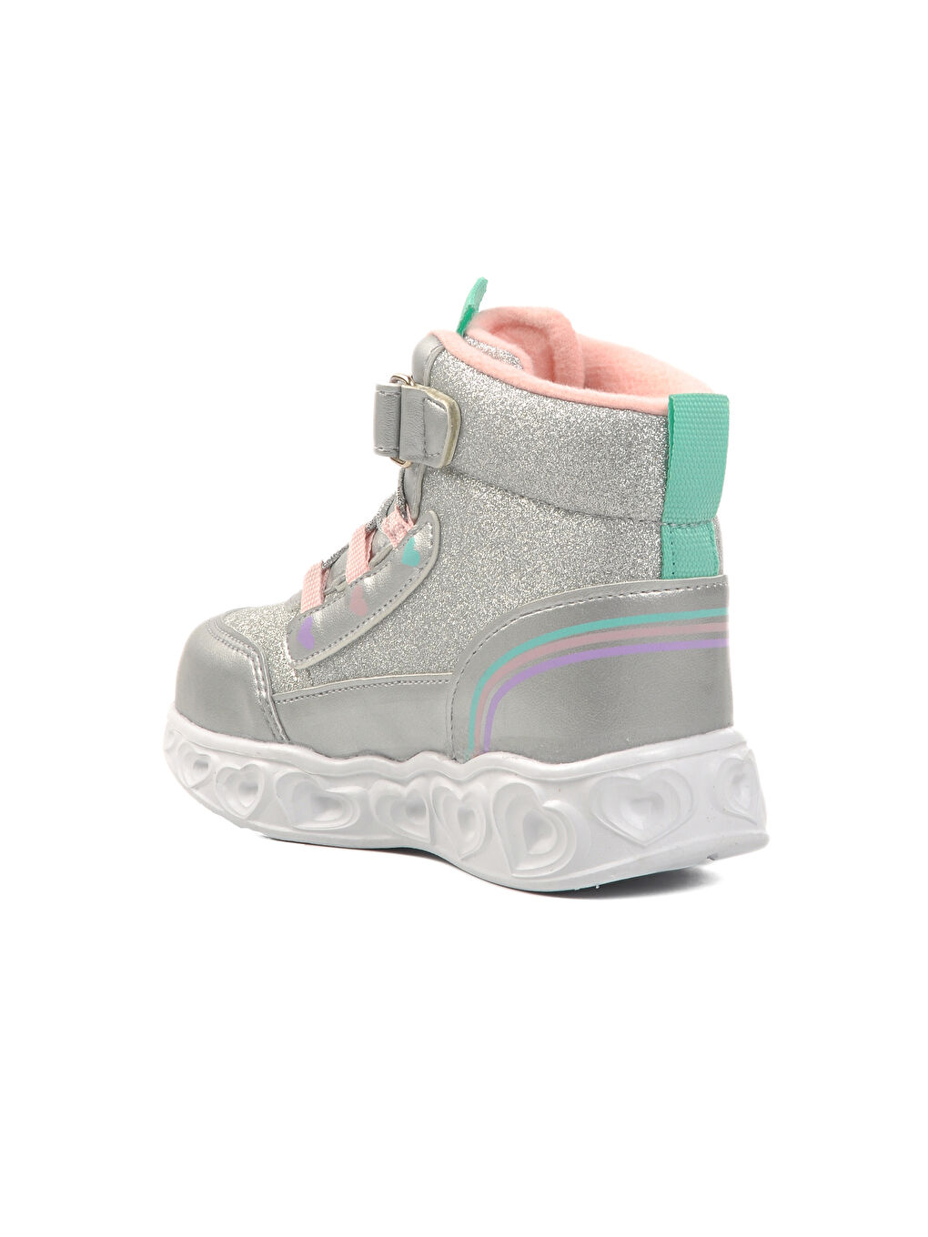 Gri Gümüş Cırtlı Işıklı Hafif Kız Çocuk Bot Kids B-3