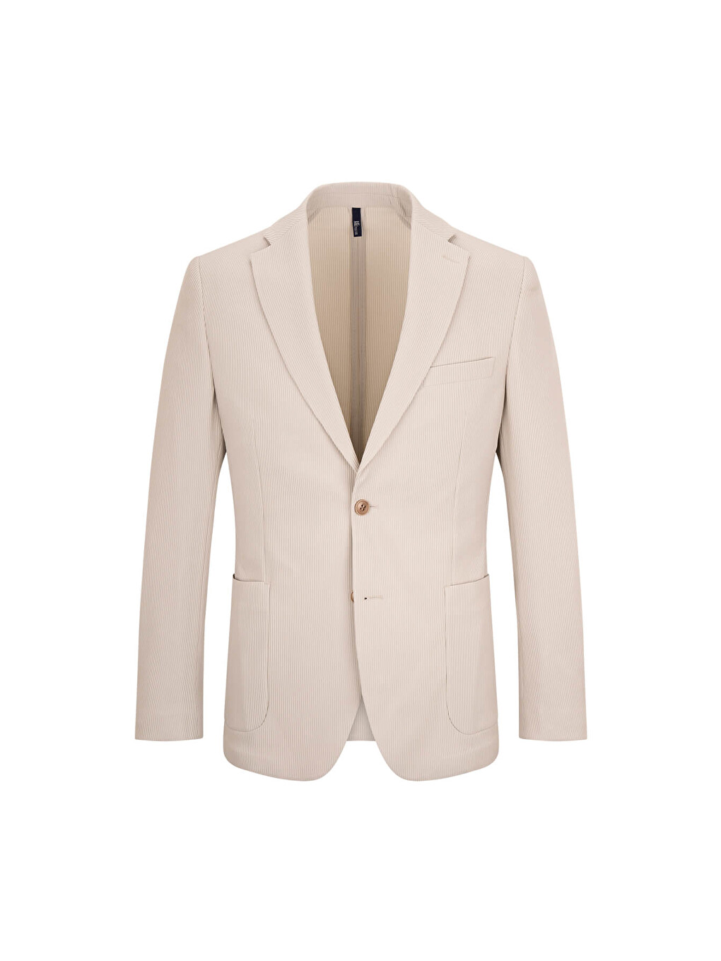Gri Keten Comfort Fit Mono Yaka Klasik Ceket
