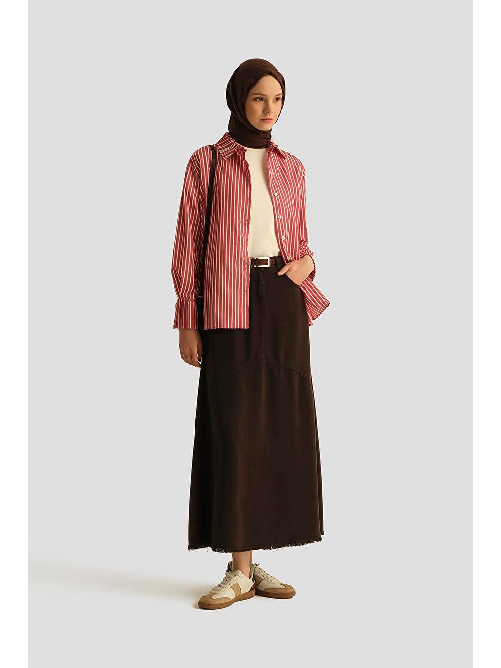 Çizgili Gömlek 25Yd3729 Kırmızı-1