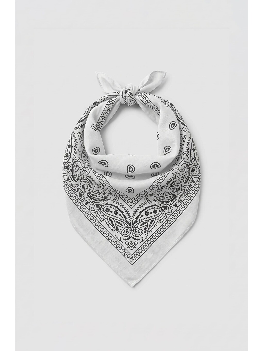 Unisex Etnik Desenli Bandana Ekru