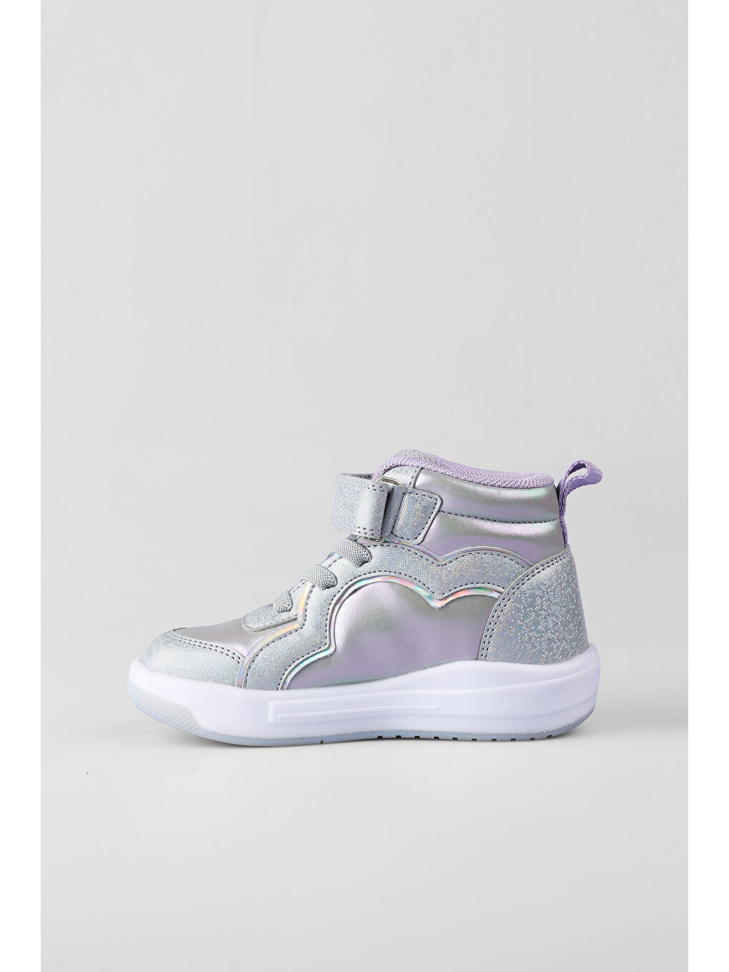 Gri Klint Işıklı Kız Okul Öncesi Gümüş Bot-1