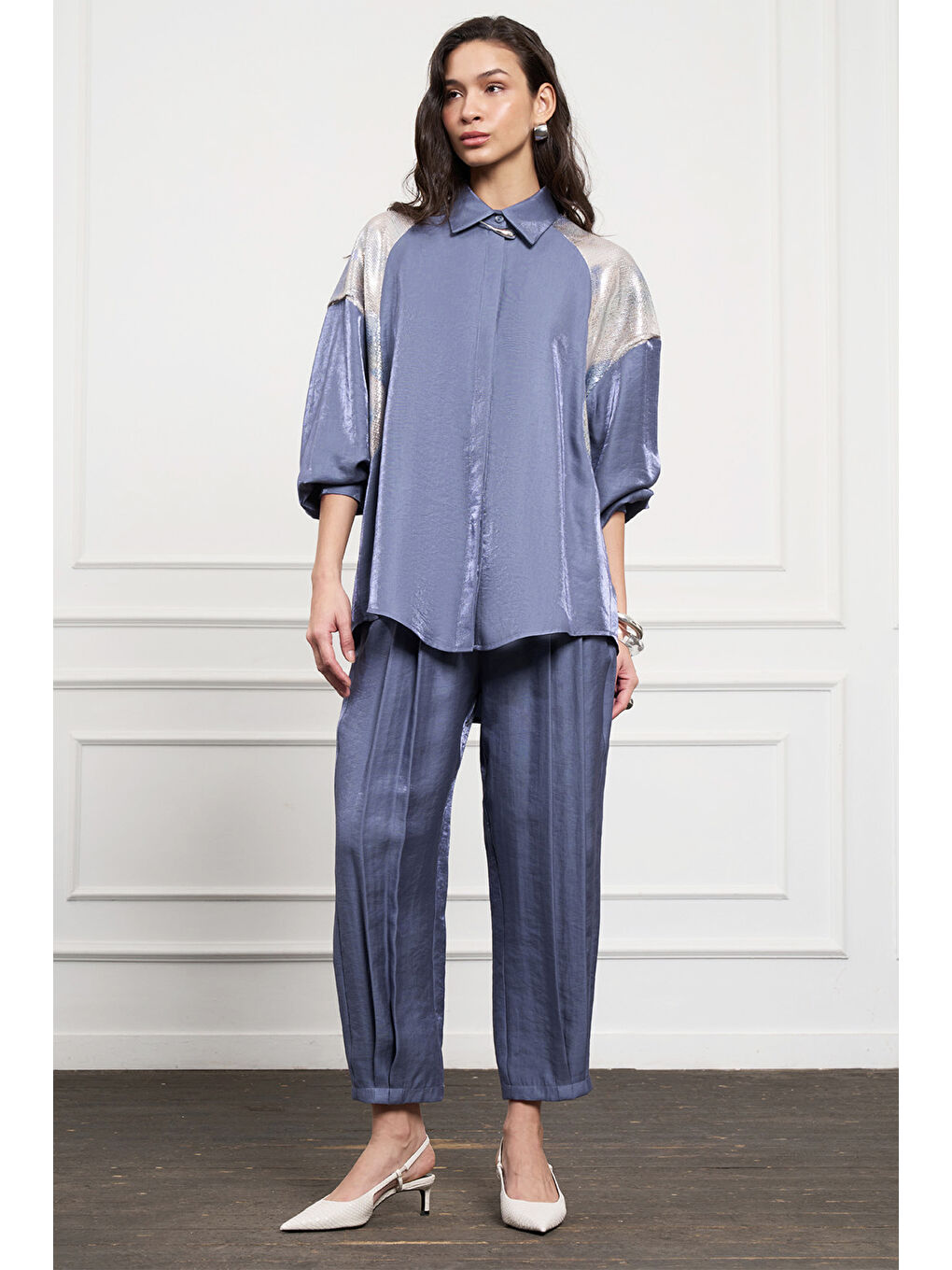 Payet Detay Pantolonlu Takım 1032 İndigo-3