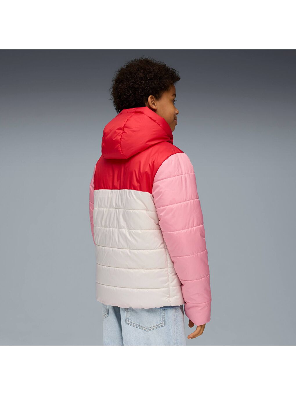 Beyaz ESSENTIALS Genç Kapüşonlu Mont-1