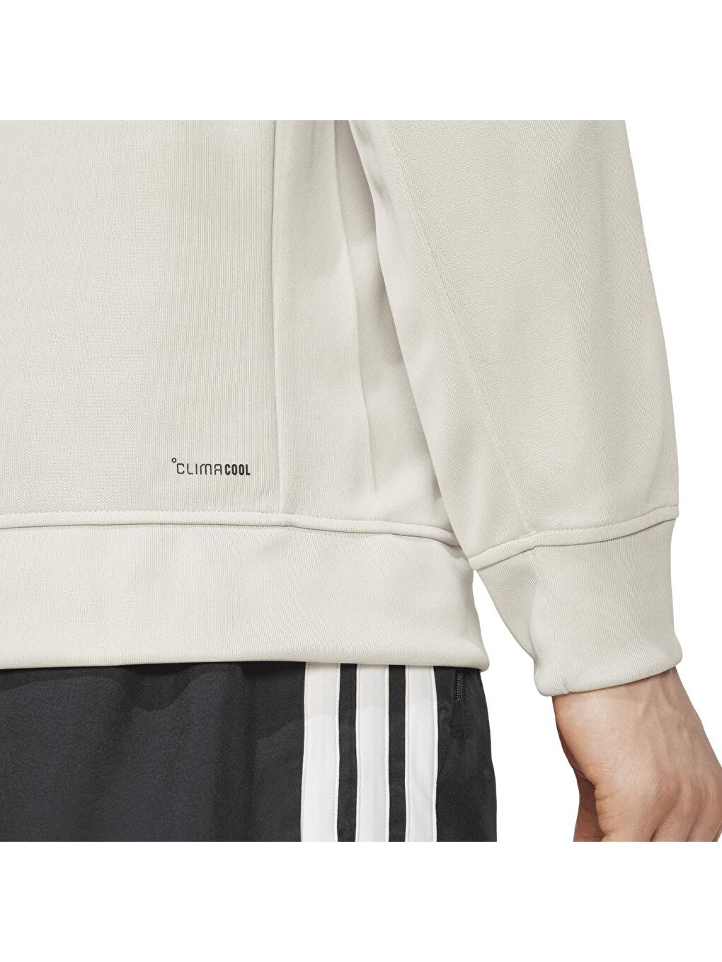 Train Essentials 3 Stripes Erkek Bej Dik Yaka Tişört-3