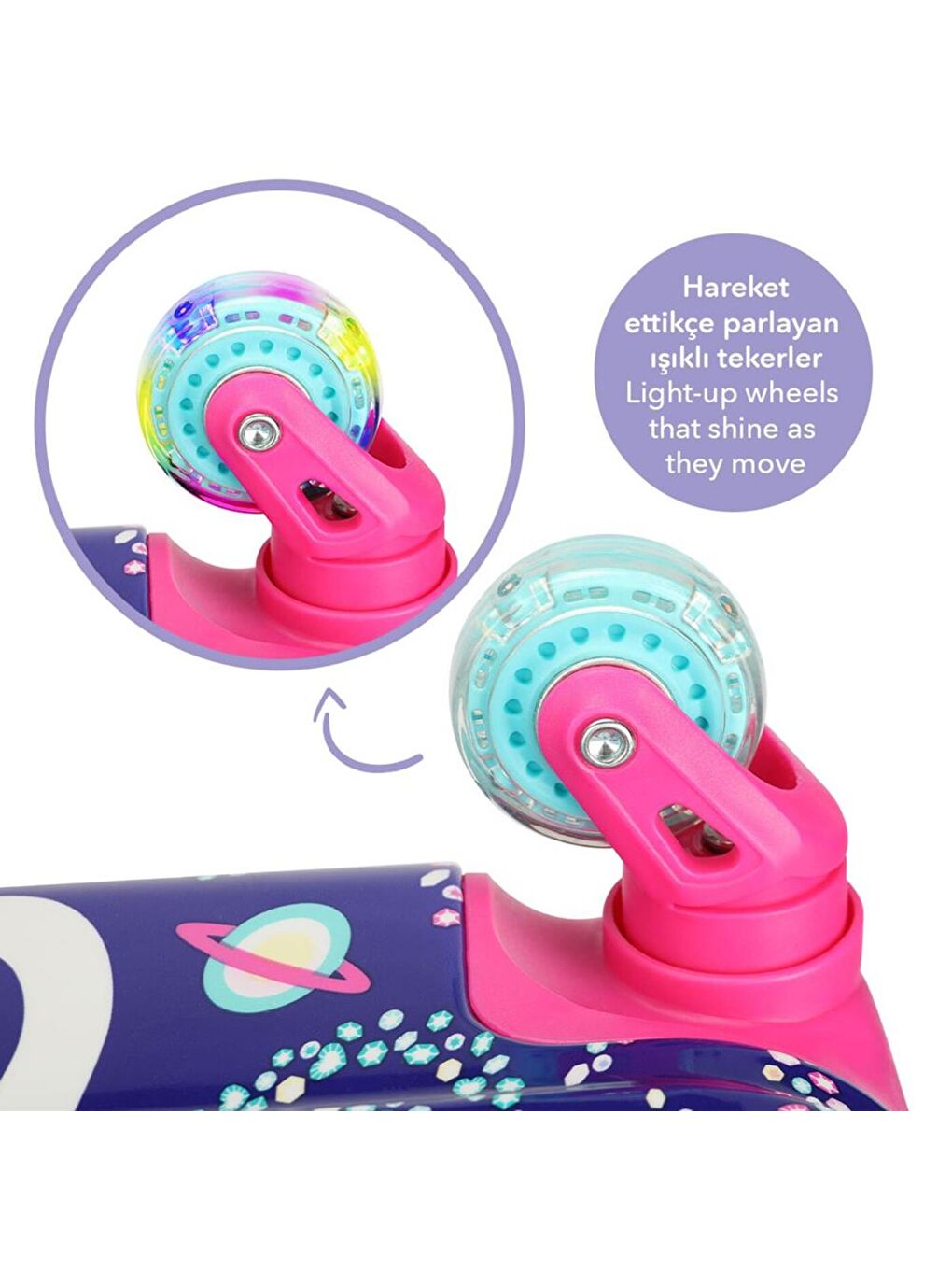 Karışık Renkli Işıklı Tekerlekli Çekçekli Çocuk Valiz 3d Ayris Tasarımlı-4