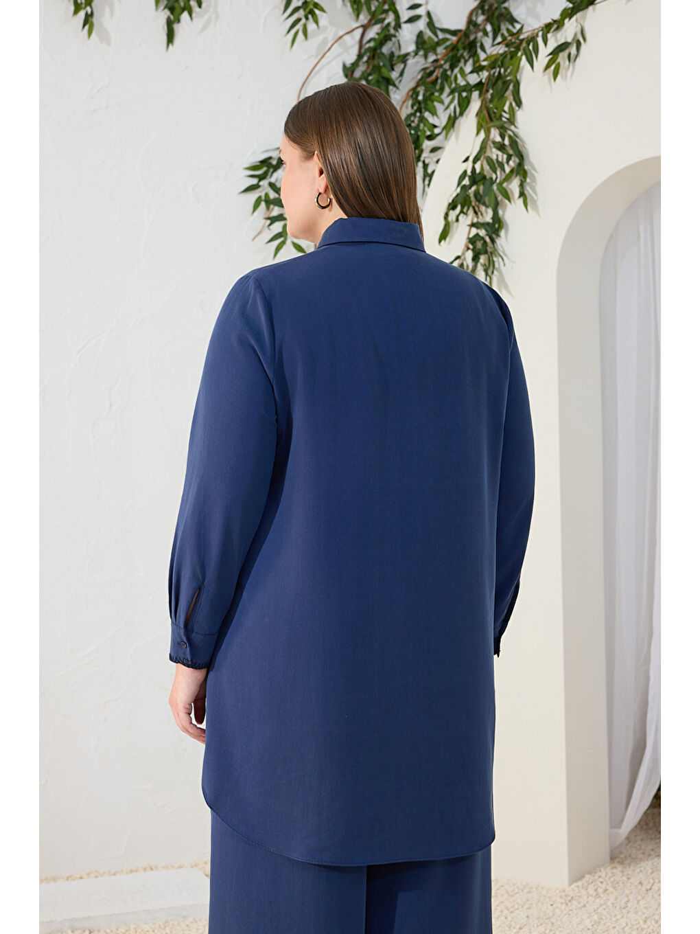 Lacivert Çoban Nakışlı Tunik-4