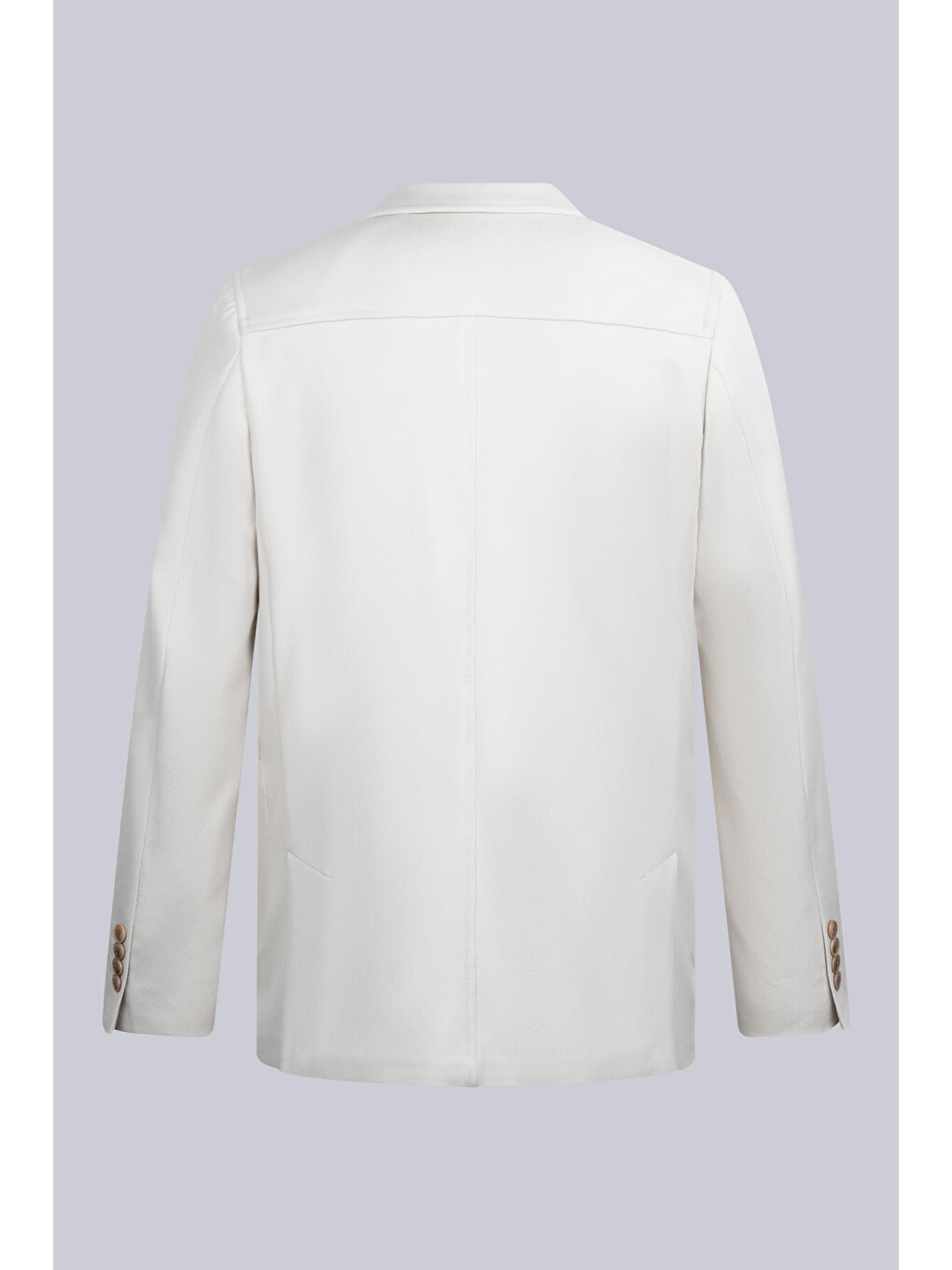 Gri Bej Comfort Fit Mono Yaka Klasik Ceket-1