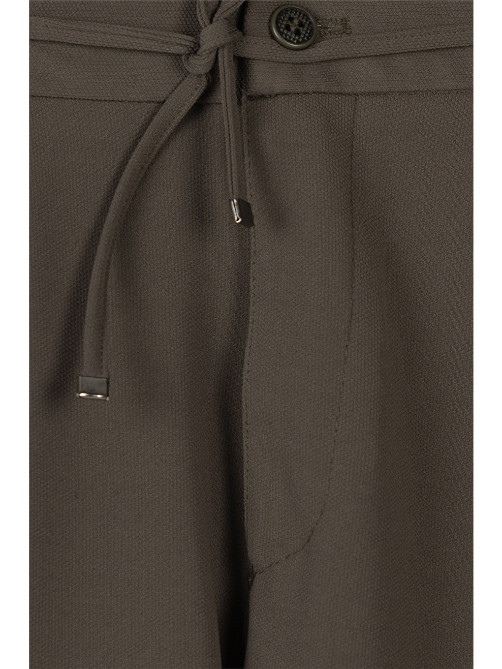 Erkek Haki Normal Kesim Regular Fit Pamuklu Armürlü Bel Lastikli Jogger Pantolon-6