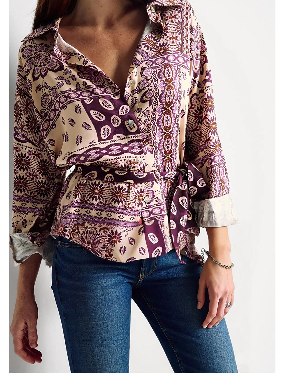 Kadın Koyu Mavi Streç Pamuklu Paçası Kesik Geniş Paça Denim Pantolon-5