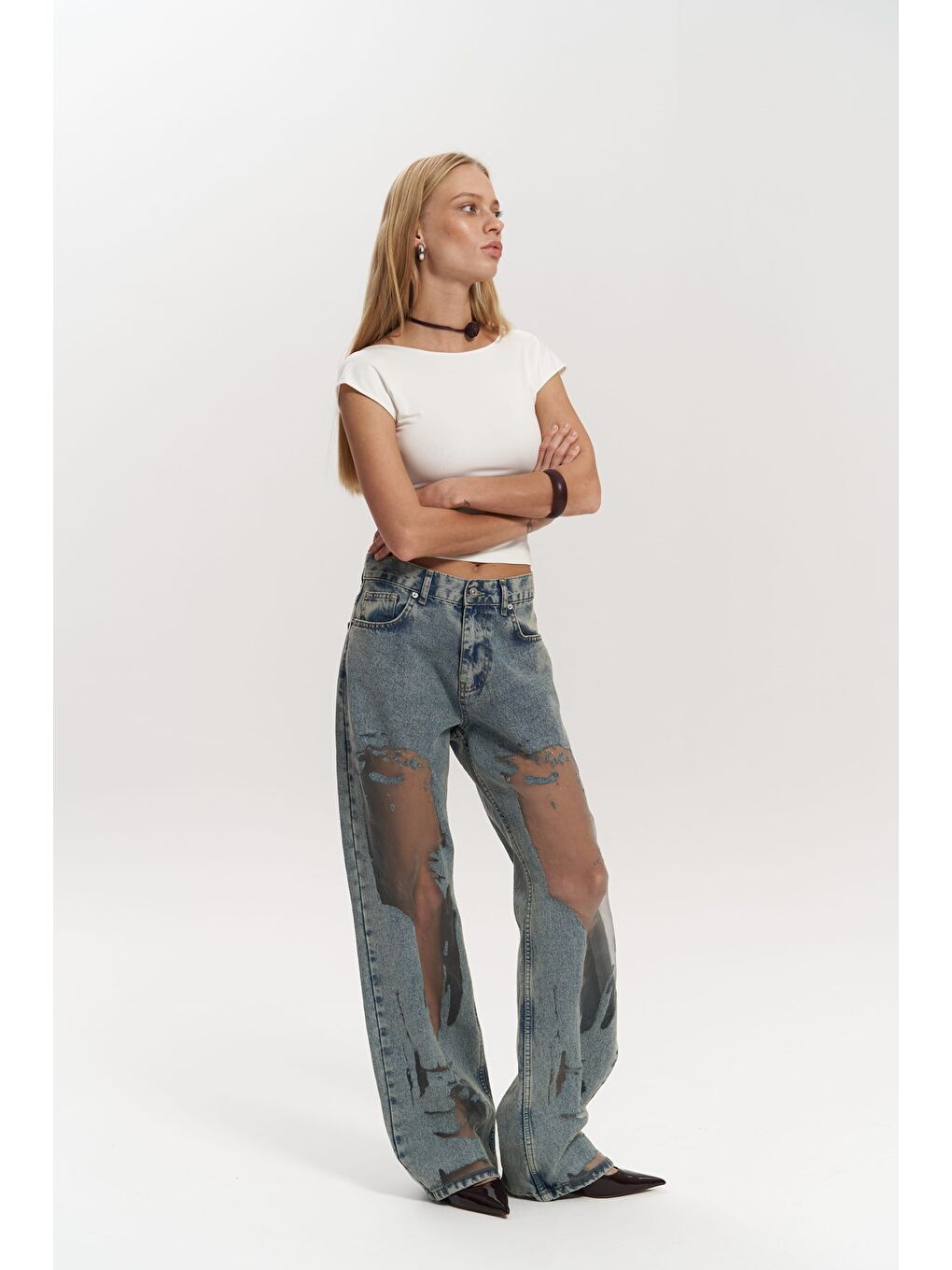 Trixie Mavi Transparan Jean Pantolon-1