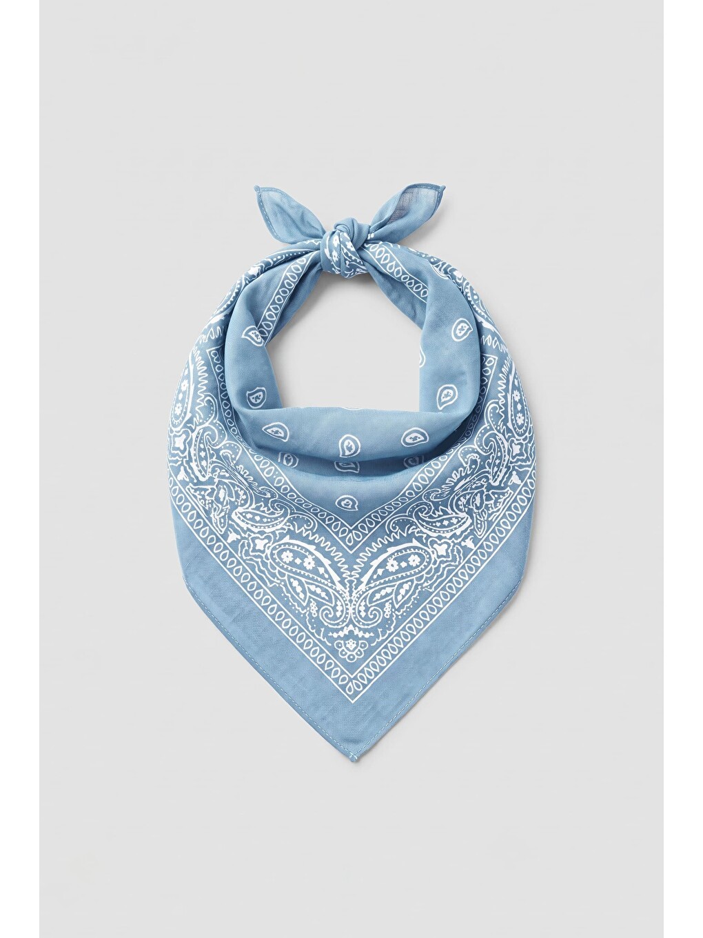 Unisex Etnik Desenli Bandana Açık Mavi