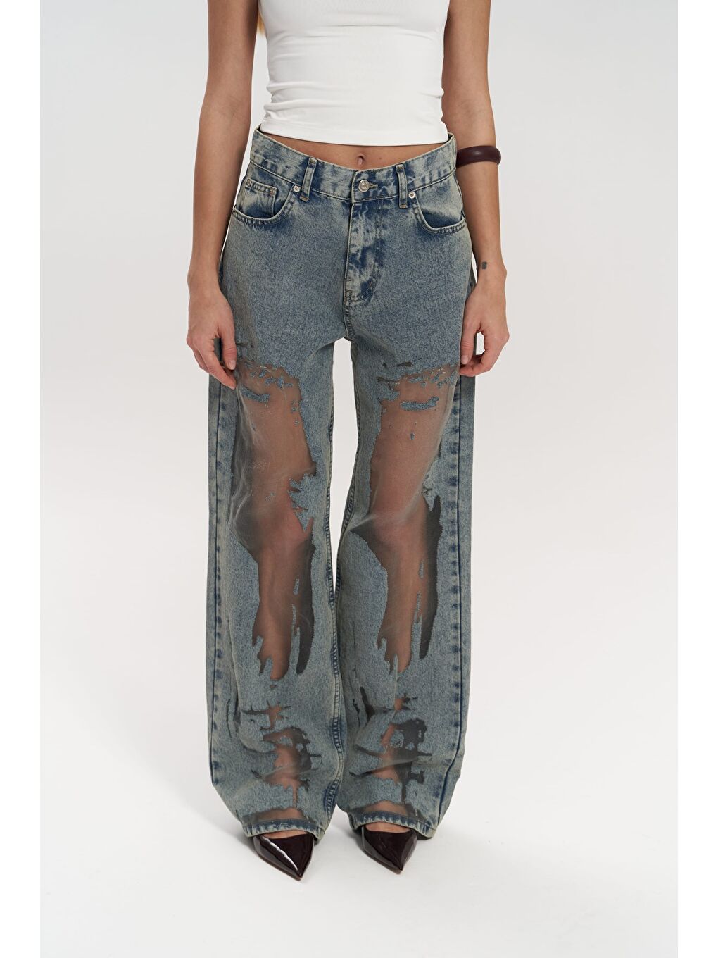 Trixie Mavi Transparan Jean Pantolon-3