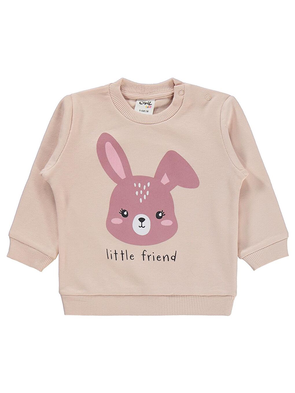 Pembe Baby Tavşan Baskılı 6-18 Ay Takım - Pudra-3