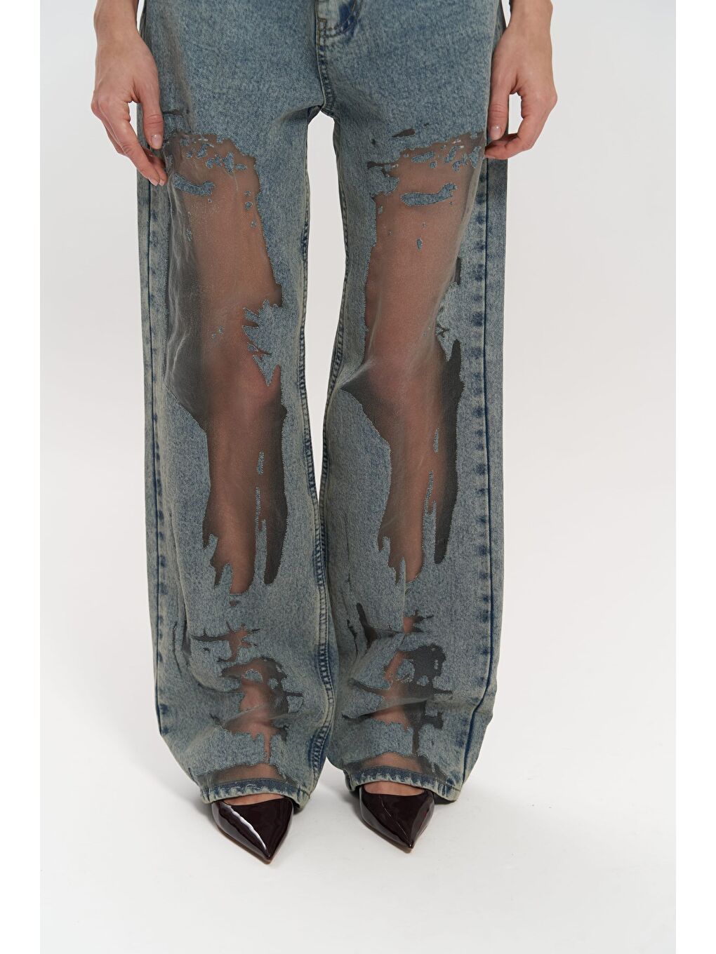 Trixie Mavi Transparan Jean Pantolon-4