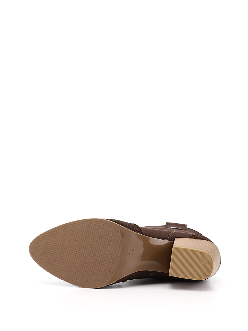 Kahverengi Kadın KOYU KAHVE Sivri Burun Kalın Topuklu Kovboy Bot-3