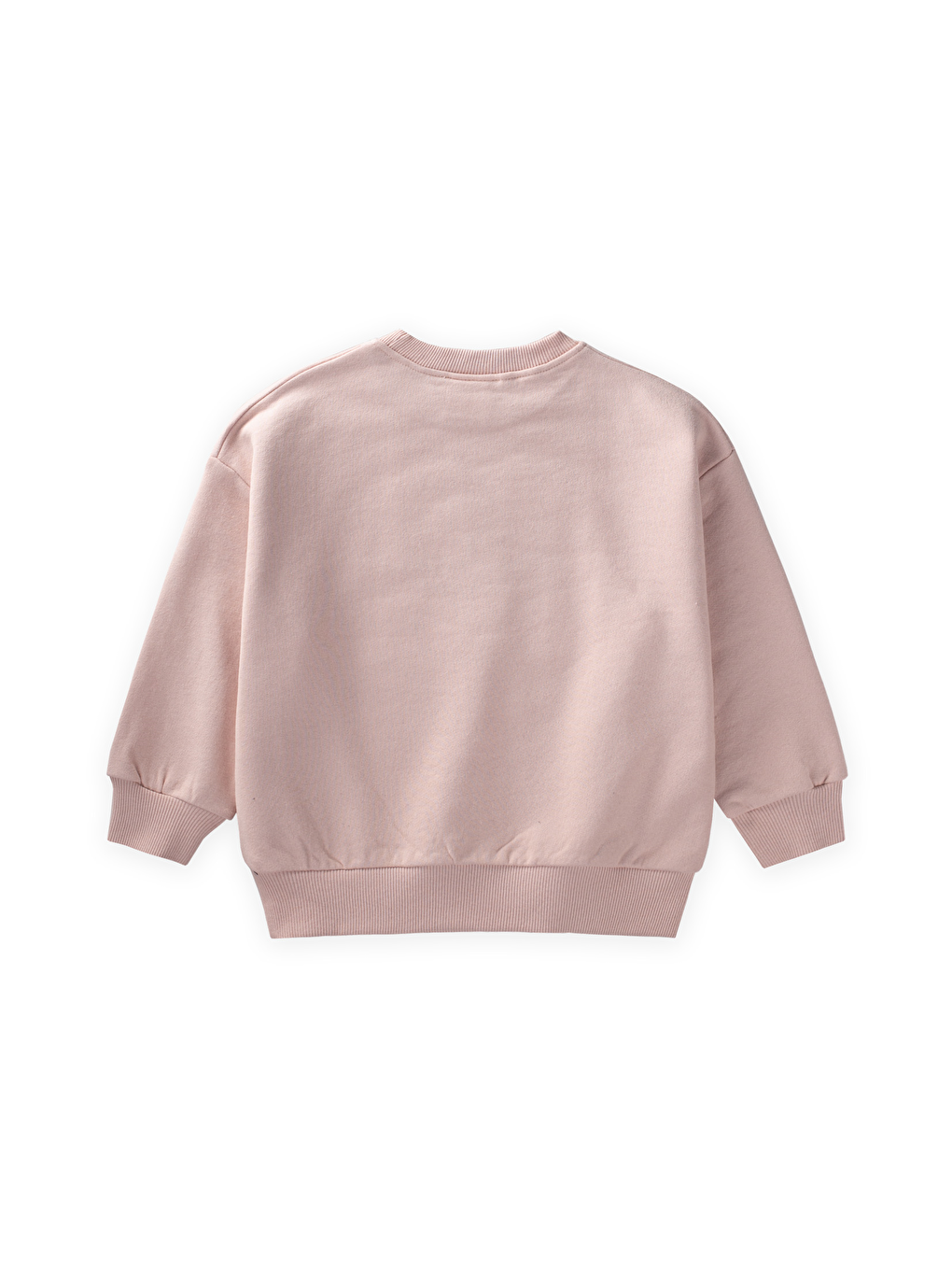 Pullu Ay Yıldız Nakışlı Sweatshirt 2-8 Yaş Pudra Pembe-1