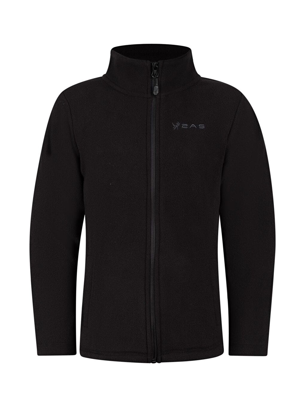 Siyah Crystal Çocuk Tam Fermuarlı İnce Polar Sweatshirt