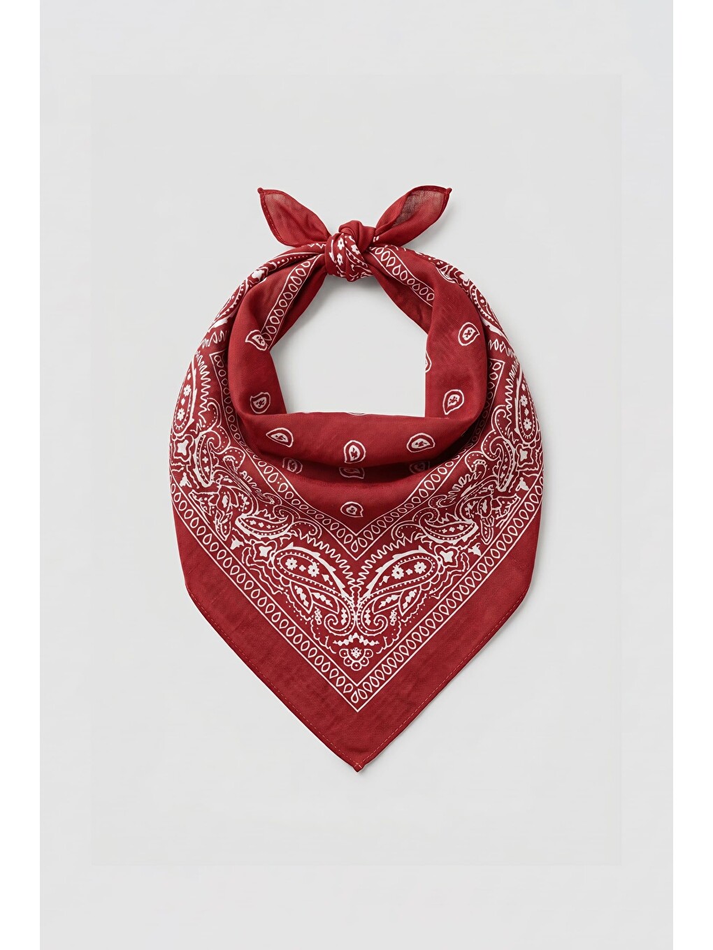 Unisex Etnik Desenli Bandana Kırmızı