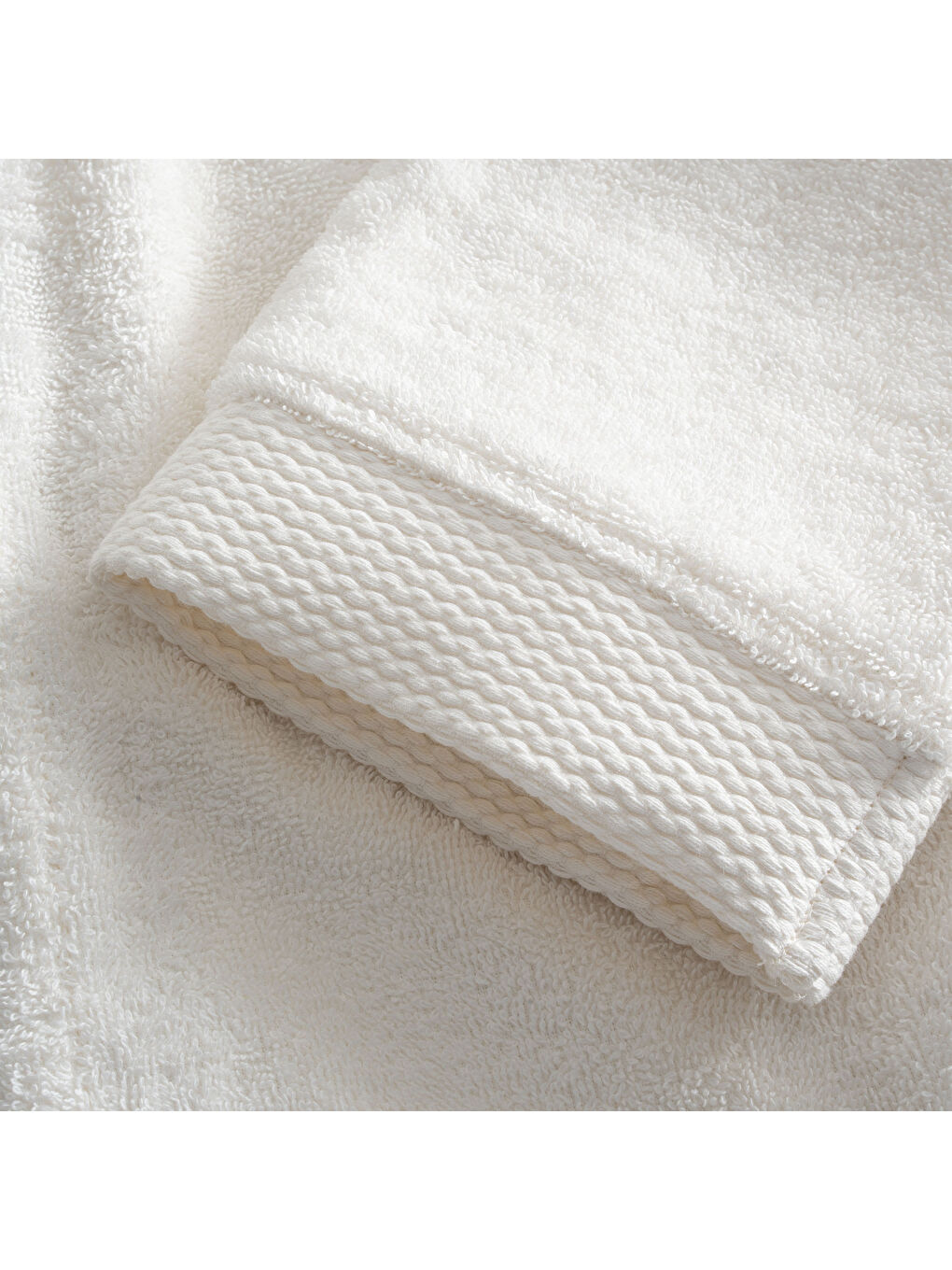 Ekru Lara Kadın Bornoz %100 Pamuk Jakarlı Krem-4