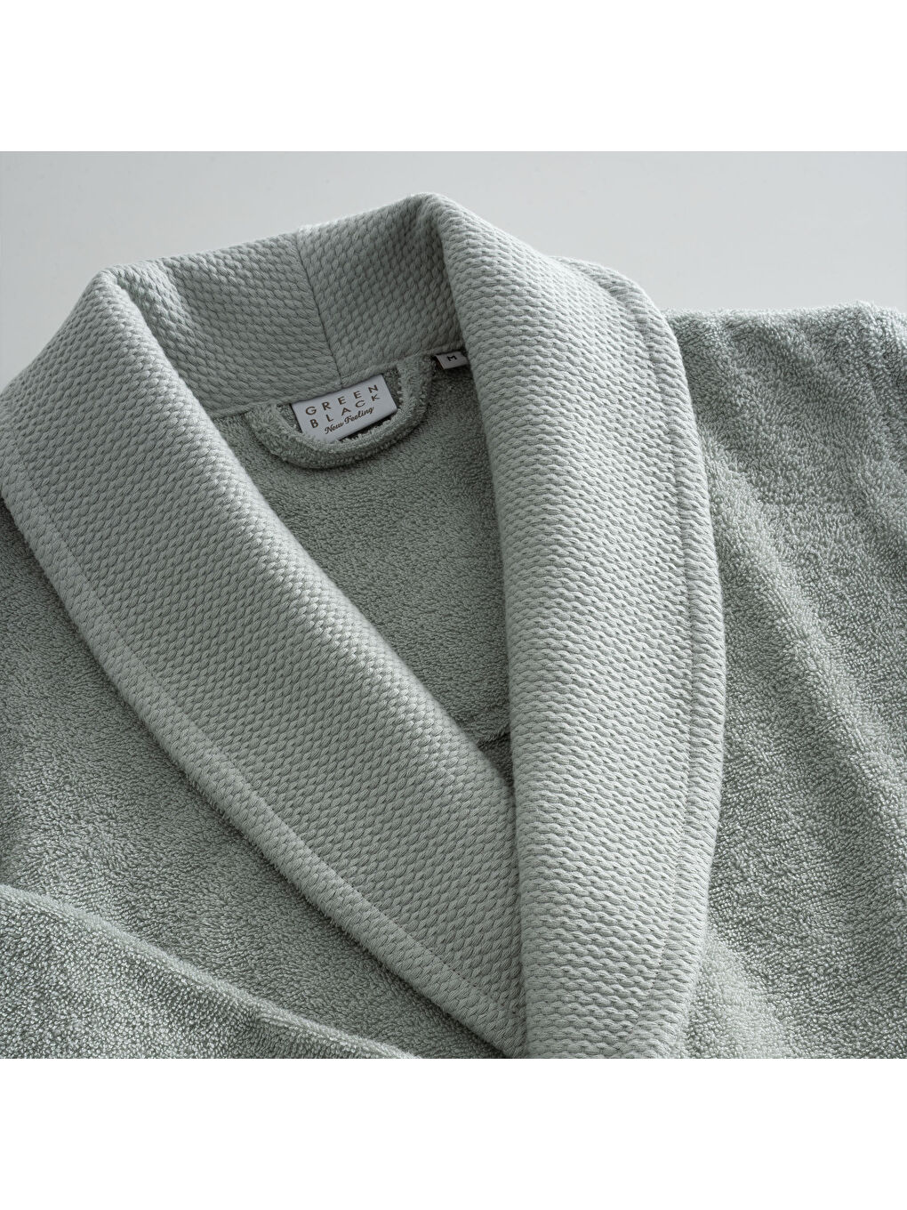 Lara Kadın Bornoz %100 Pamuk Jakarlı Yeşil-1