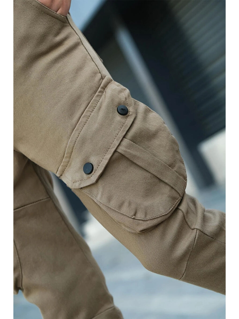 Bej Erkek Çocuk Kargo Cepli Kanvas Pantolon PNT5131Y-2