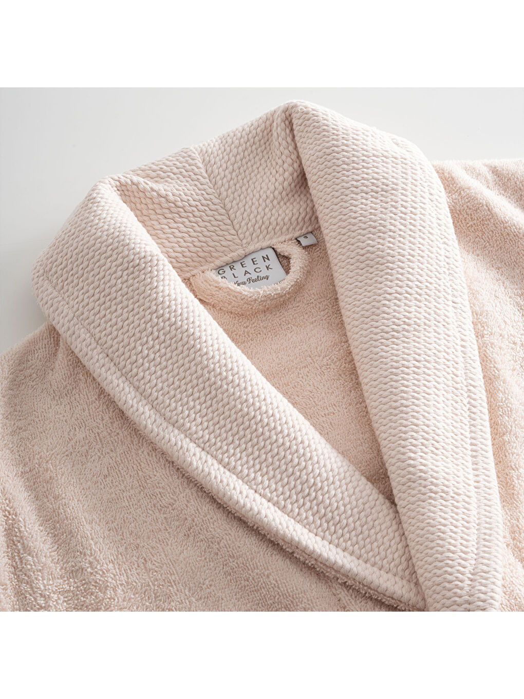 Pembe Lara Kadın Bornoz %100 Pamuk Jakarlı Açık Somon-1