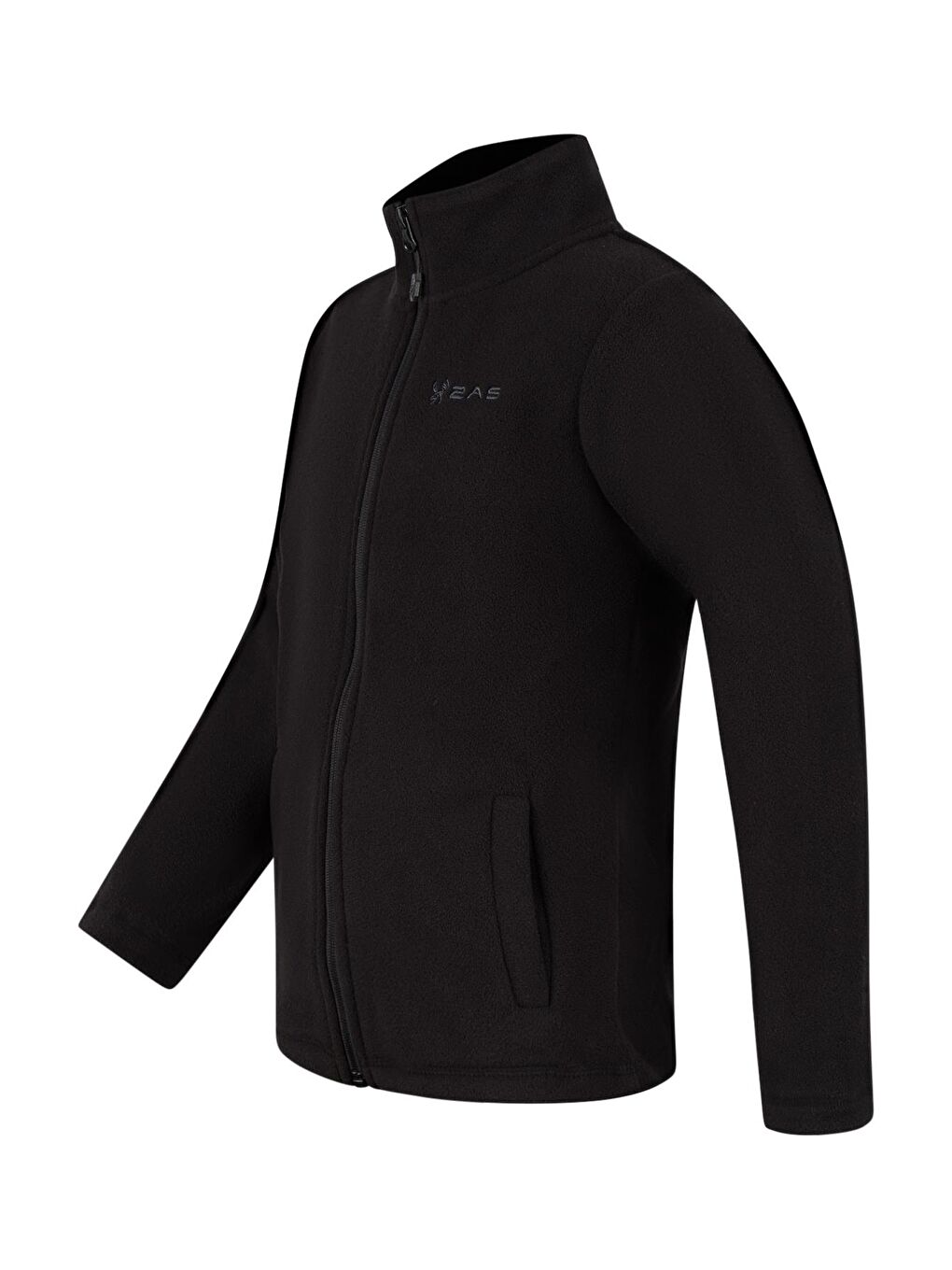 Siyah Crystal Çocuk Tam Fermuarlı İnce Polar Sweatshirt-1