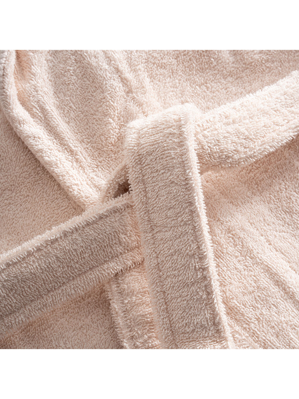 Pembe Lara Kadın Bornoz %100 Pamuk Jakarlı Açık Somon-2