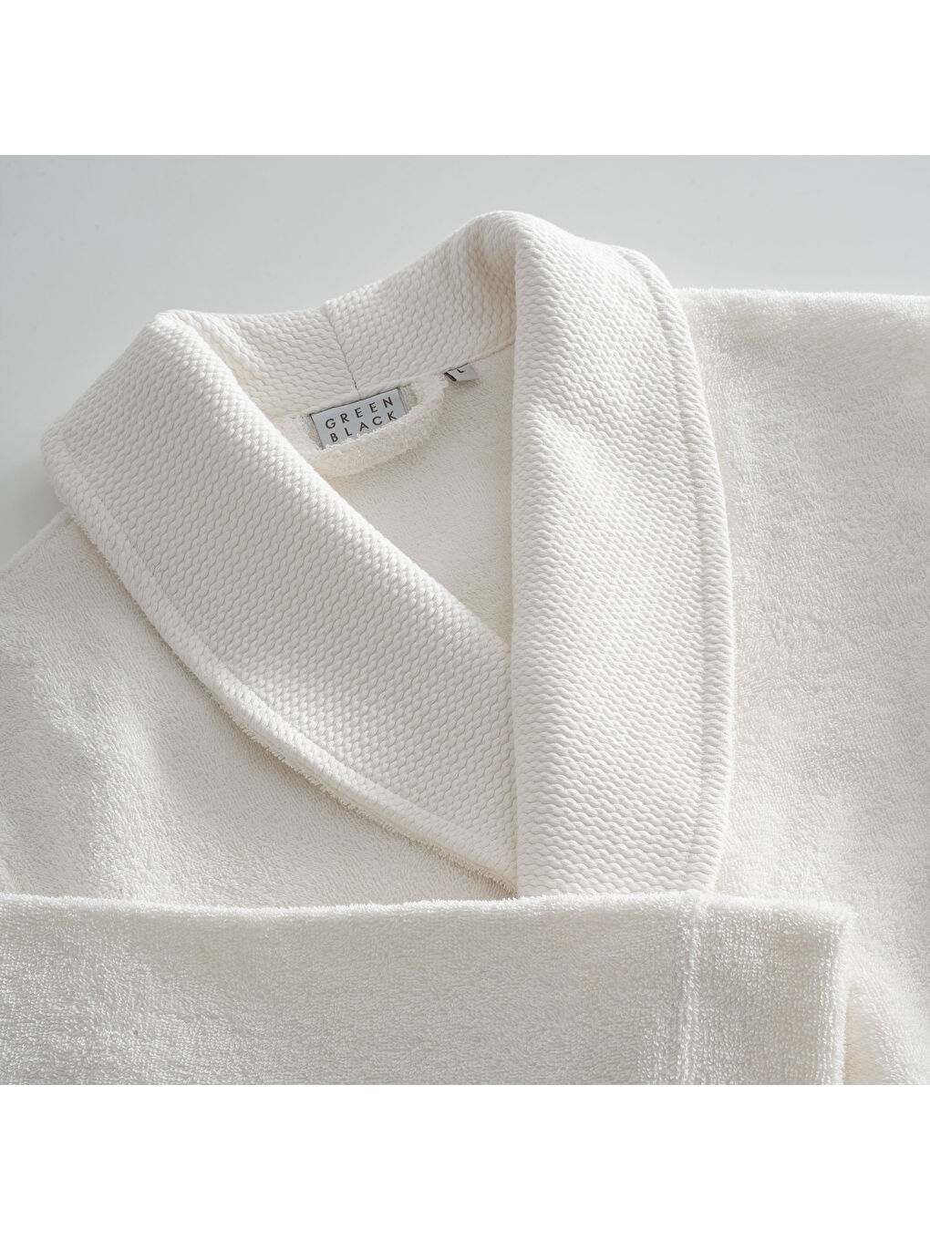 Ekru Lara Erkek Bornoz %100 Pamuk Jakarlı Krem-1