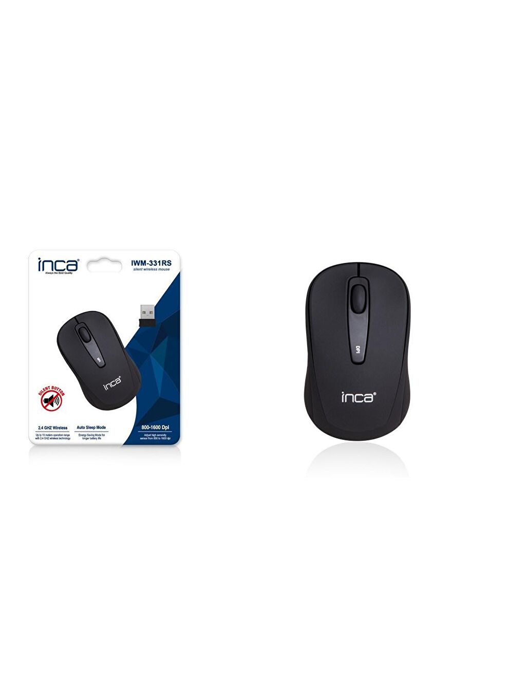 Inca Siyah IWM-331RS Silent Wireless Mouse (Sessiz Tıklanma Mouse ) - 6