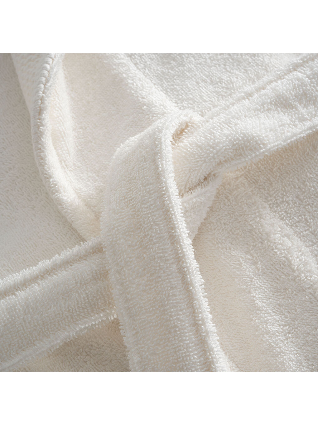 Ekru Lara Erkek Bornoz %100 Pamuk Jakarlı Krem-2