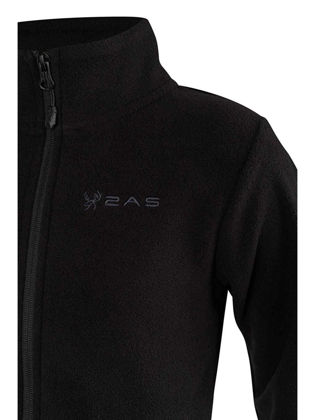 Siyah Crystal Çocuk Tam Fermuarlı İnce Polar Sweatshirt-2
