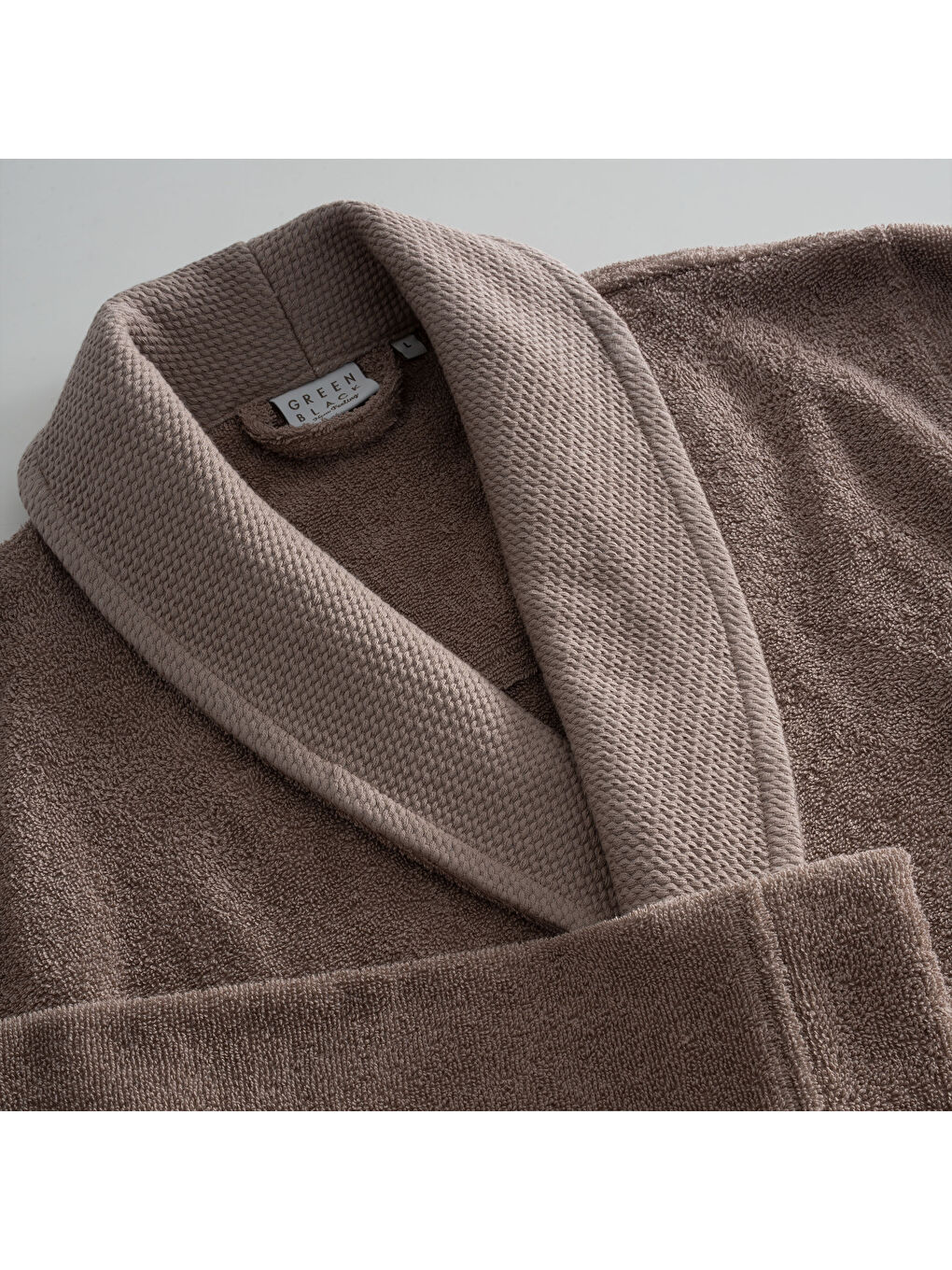 Lara Erkek Bornoz %100 Pamuk Jakarlı Kahverengi-1