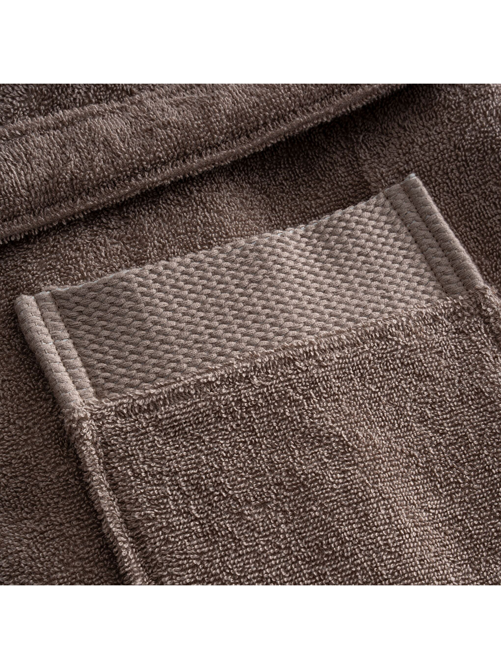 Lara Erkek Bornoz %100 Pamuk Jakarlı Kahverengi-2