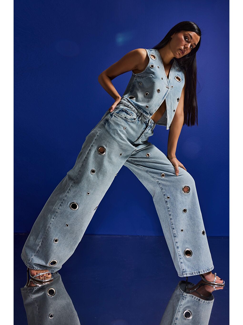 Mavi Kadın Ice 4s6-65 Baggy Fit Kuş Gözü Detaylı Özel Tasarım Denim Jean-1