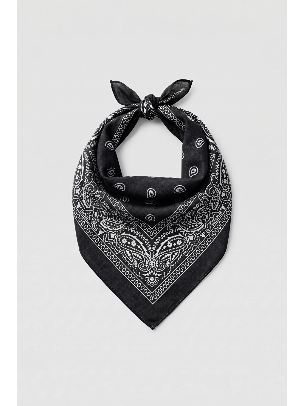 Unisex Etnik Desenli Bandana Siyah