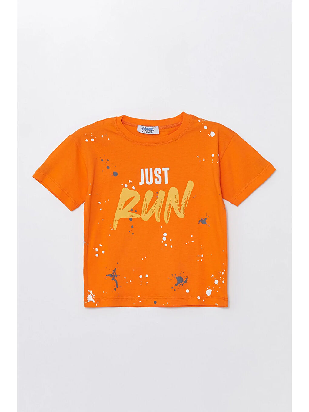 Turuncu Run Baskılı Penye Şort- T-shirt Erkek Takım-4
