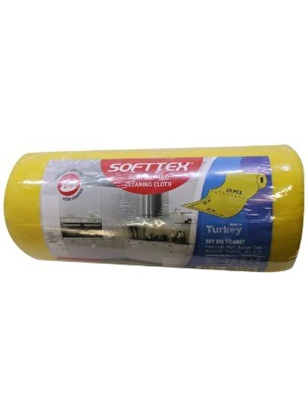 Softtex 15 Kesimli Sarı Kopar Kullan Rulo Temizlik Bezi 27x30 Cm 2'li-2