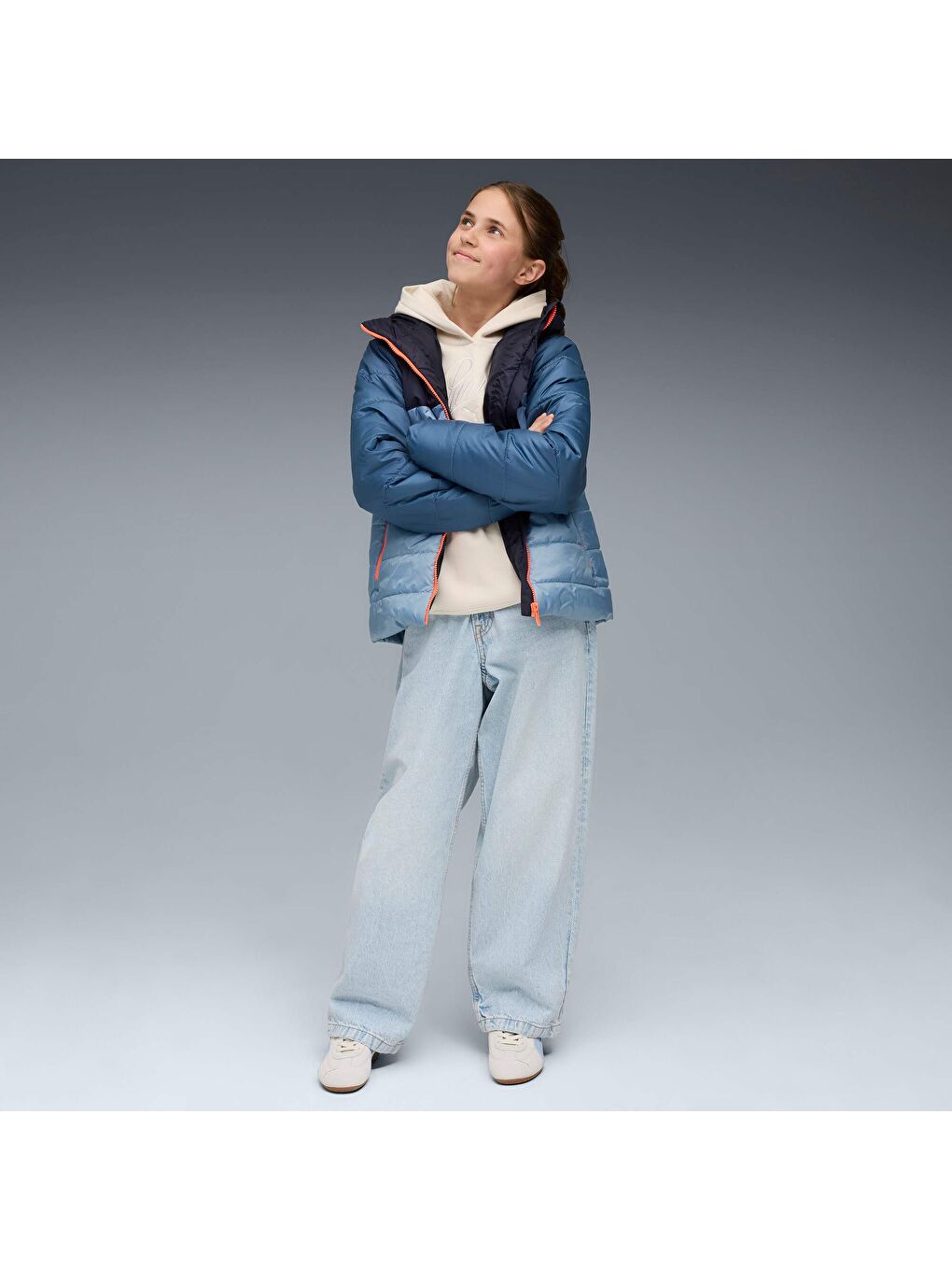 Mavi ESSENTIALS Genç Kapüşonlu Mont-2