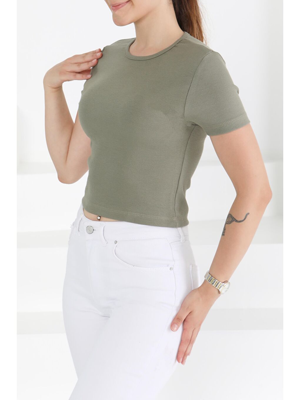 Kısa Kollu Body Haki - 27418