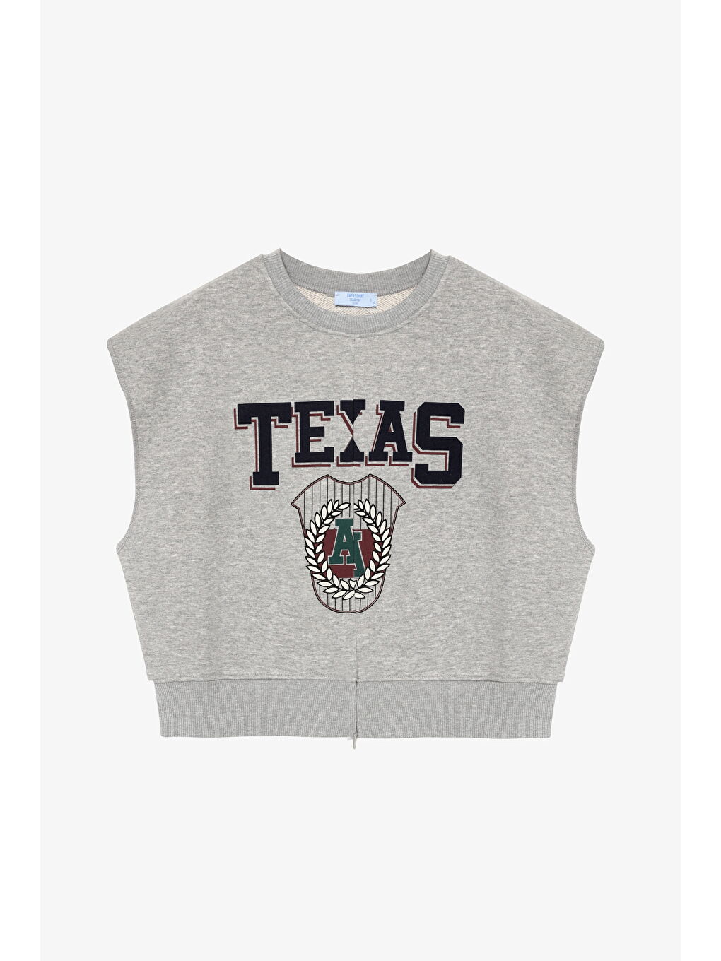 Texas Baskılı Beli Ribanalı Kolsuz Sweatshirt Grimelanj