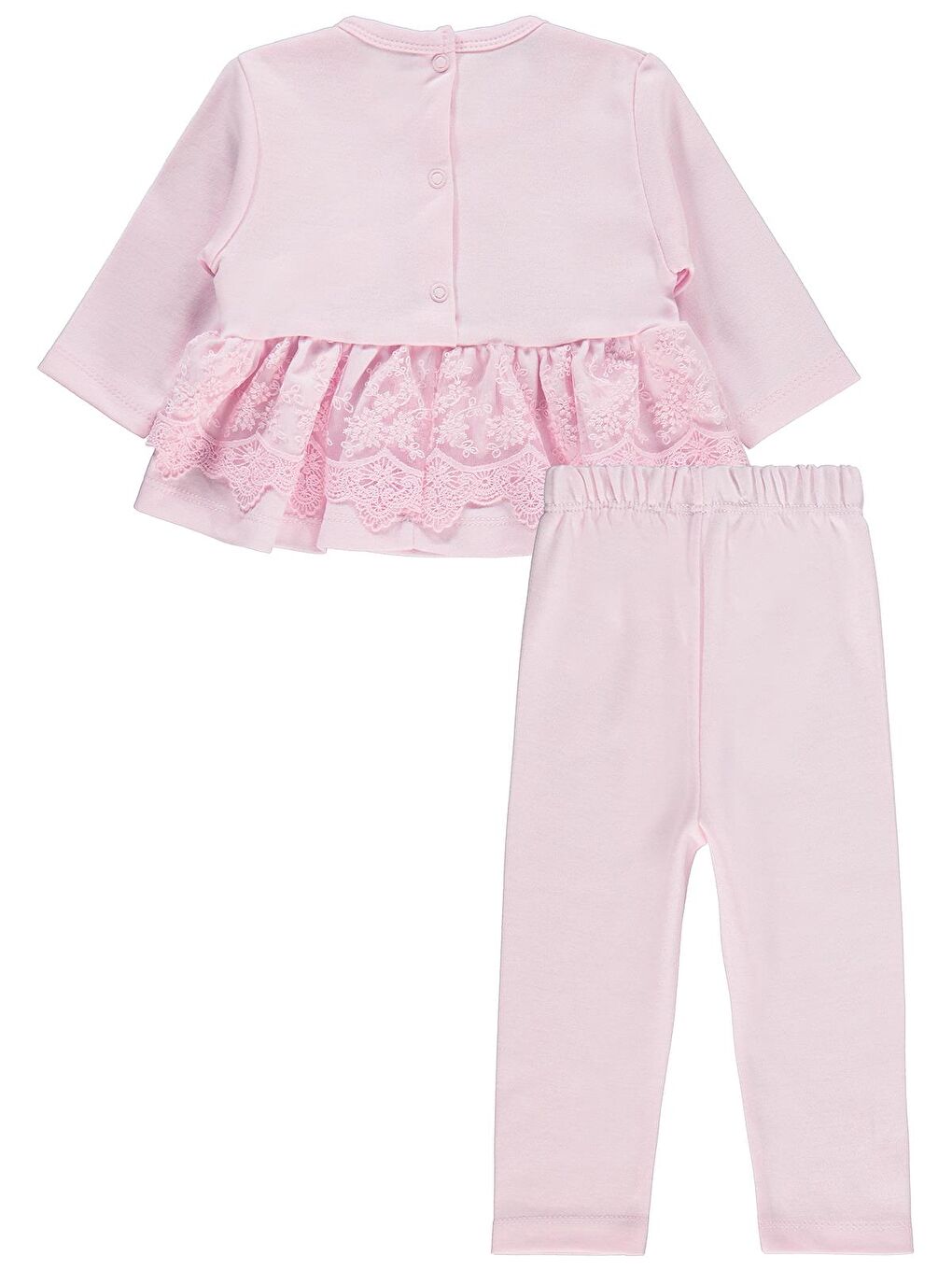 Baby Fırfır Tüllü 3-12 Ay Takım - Pembe 6-9 Ay-1