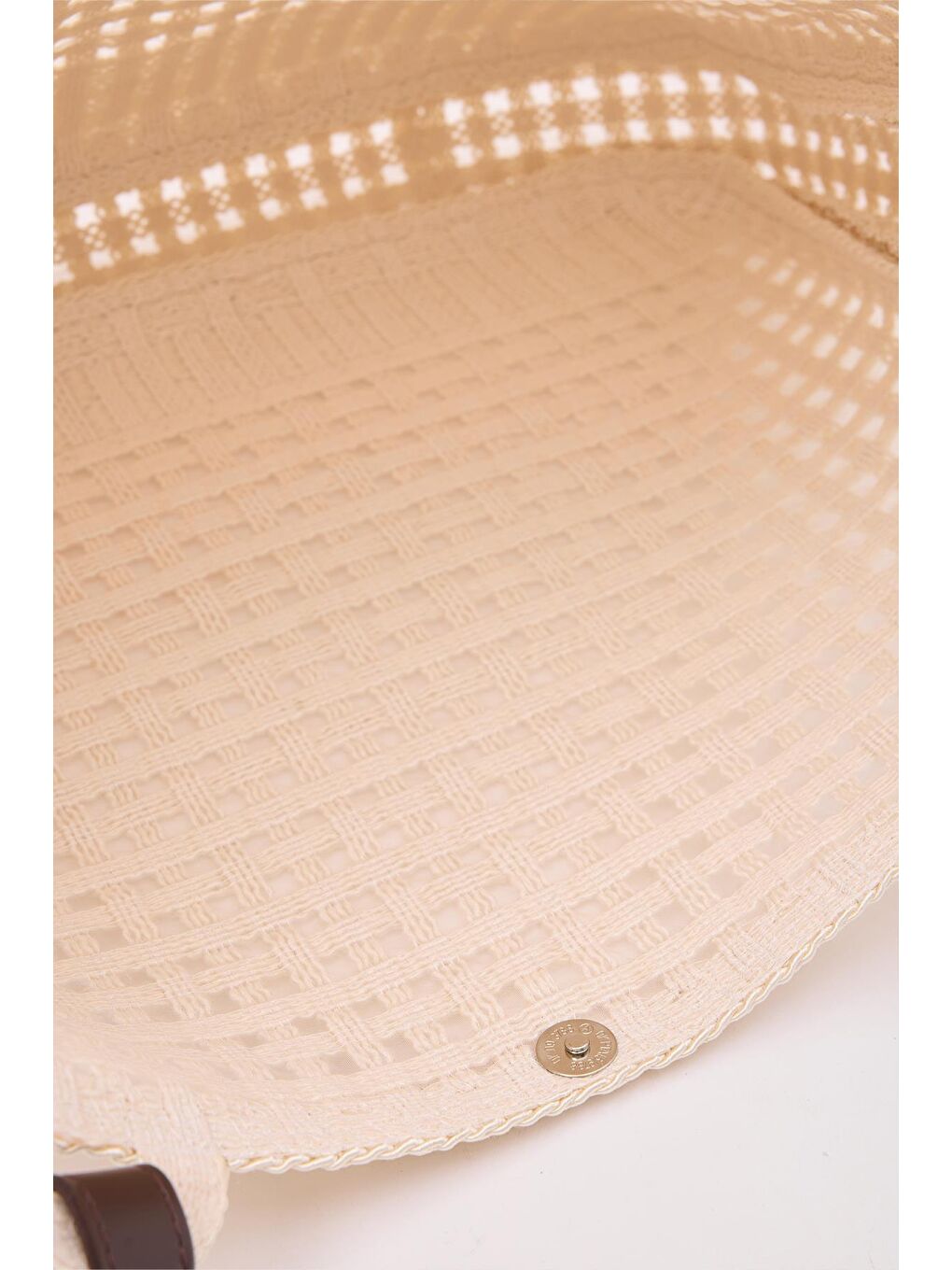 Ekru Fabri Big Size Makrome Omuz Çantası Krem-4