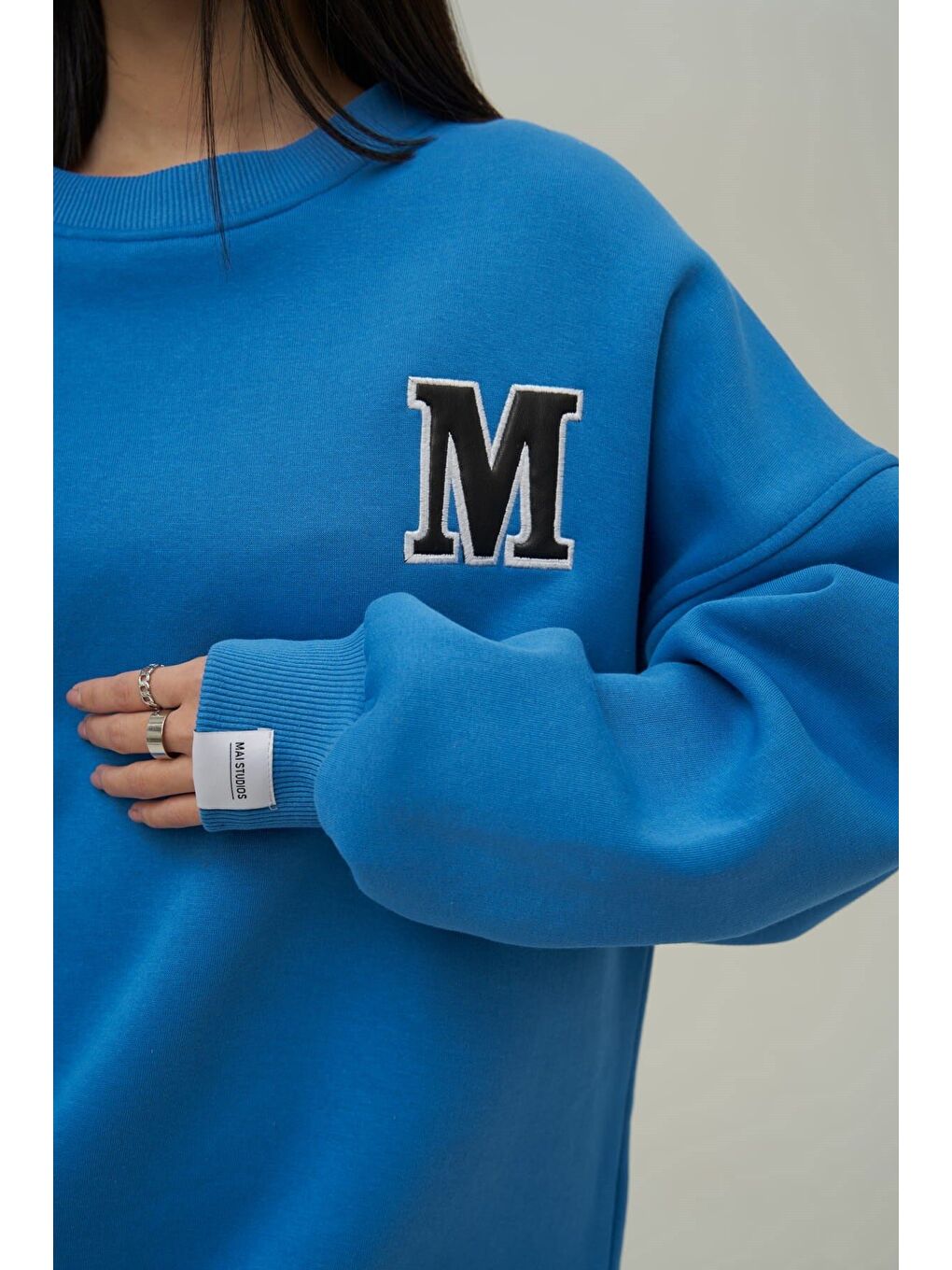 Venera Mavi Oversize Sweatshirt-2