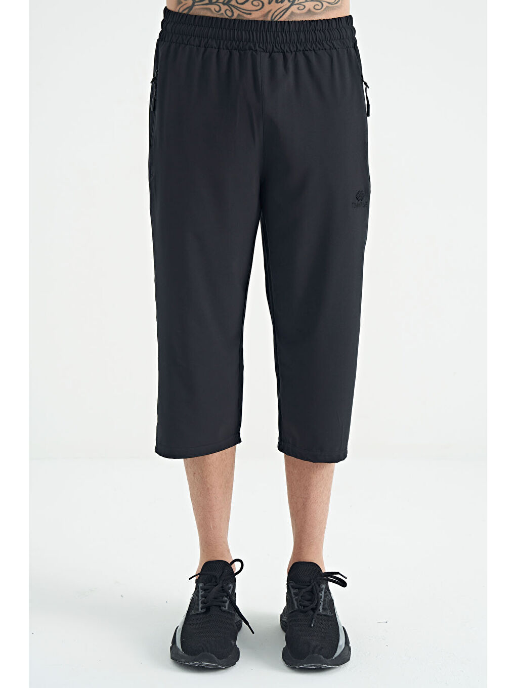 Antrasit Bağcıklı Standart Kalıp Fermuar Cepli Aktif Spor Erkek Kapri - 83096